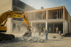 Commercial Demolition Going On San Antonio Texas