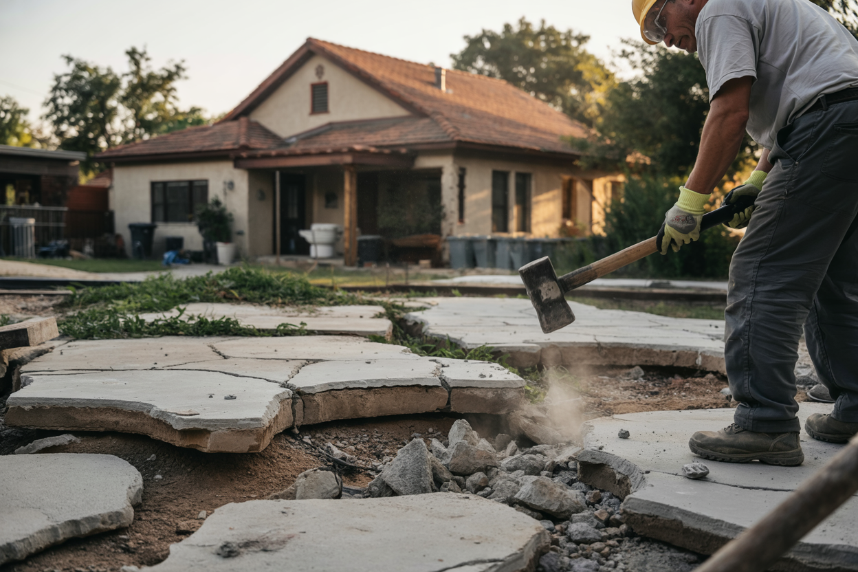 Dilapidated Concrete Patio San Antonio