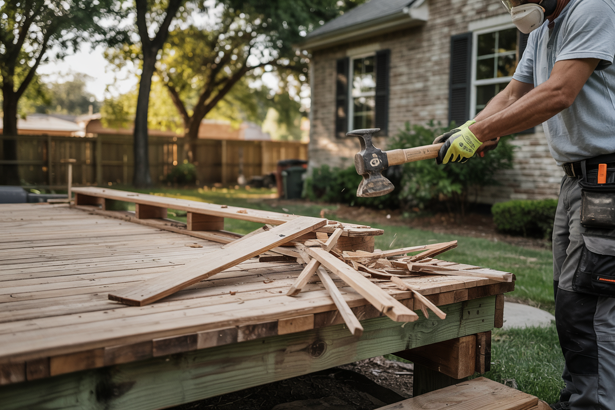 Old Wooden Deck Requiring Removal