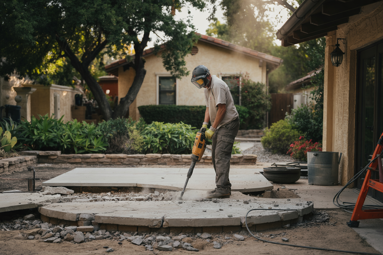 Weathered Concrete Patio Removal